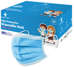 Care View Kids 4 Ply Protective Disposable Surgical Face Mask Blue
