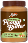 Alpino Organic Crunch Unsweetened Peanut Butter (1kg Each)