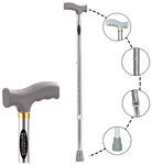 Guardian Adjustable Walking Stick Grey Aluminium