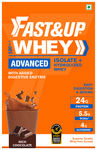 Fast&Up 100% Whey Advanced Isolate+Hydrolyzed Whey, 24g Protein + 5.5g BCAA + 4g Glutamine Rich Chocolate