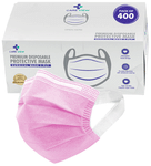Care View 3 Ply Premium Disposable Protective Surgical Face Mask with Ear Loops Pink