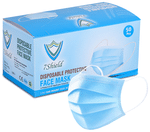 7 Shield 3 Ply Disposable Protective Face Mask Blue