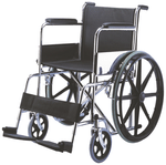 EASYCARE EC 809 B Steel Wheelchair with Foldable Backrest Wheelchair Black