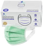Care View 3 Ply Premium Disposable Protective Surgical Face Mask with Ear Loops Green