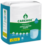 Careage Premium Adult Diaper Pants | Absorbent Core Elastic Waist Diaper | (10 Each) Large