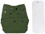 Bumberry Adjustable Reusable Cloth Diaper Cover With 1 Wet Free Insert Olive