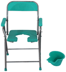 Fidelis Commode Chair U Shape with Plastic Arm & Pot Universal Silver Green