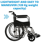 Fidelis Healthcare Foldable Delux Chrome Wheelchair Mild Steel Black