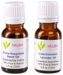 Aruba Essentials Combo Pack of Neem Oil and Lavender Oil (15ml Each)