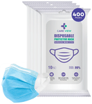 Care View 3 Ply Surgical Disposable Protective Mask with Soft Fabric Earloop (10 Each) Blue