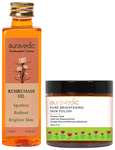 Auravedic Combo Pack of Kumkumadi Oil (100ml) & Pure Brightening Skin Polish (100gm)