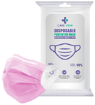 Care View 3 Ply Premium Disposable Protective Surgical Face Mask with Ear Loops Pink