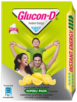 Glucon-D with Glucose, Calcium, Vitamin C & Sucrose | Nutrition Booster Nimbu Pani