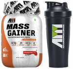 Advance MuscleMass High Protein Mass Gainer Powder Strawberry Delight with Shaker 700ml