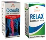 Allen Anti Osteoporosis Combo Pack of Osteofit 25gm Tablet & Relax Pain Killer Balm 15gm