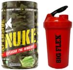 Big Flex Nuke Explosive Pre-Workout with 700ml Shaker Free Green Apple Assault