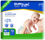 Bumtum Ultrasoft Baby Diaper Pants, Cottony Soft High Absorb Technology (72 Each) Medium