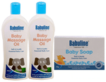 Babuline Combo Pack of Baby Massage Oil 200ml (Pack of 2) with Free Mini Soap for Baby 50gm