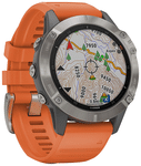 Garmin Fenix 6 Saphire with Ember Orange band Premium Multisport GPS Smartwatch Titanium